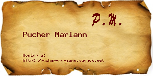 Pucher Mariann névjegykártya